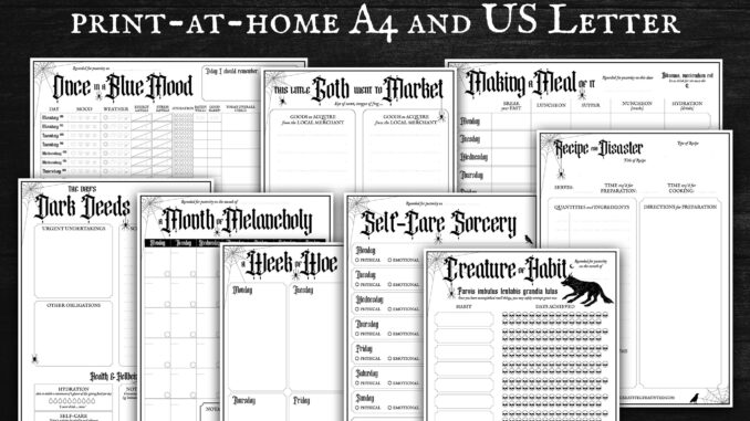 tbm horror - Gothic Planner Printable Bundle by lisa puplett